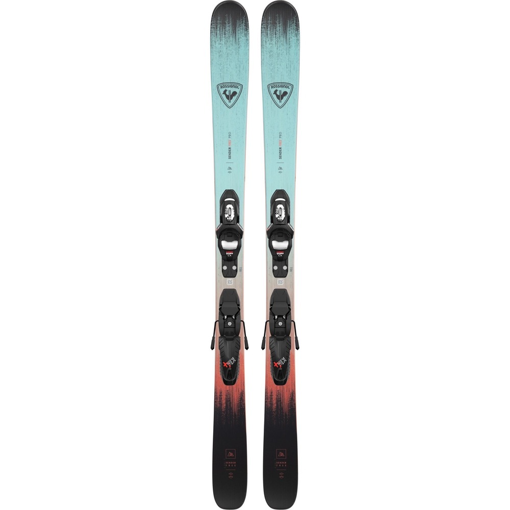 Rossignol‎ Sender Free Junior Skis 122cm with Look Kid 4 GW Bindings Teal Orange